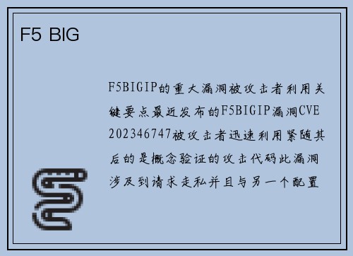 F5 BIG F5 BIG